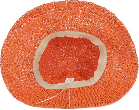 Womens Crochet Straw Sun Hat Foldable Floppy Wide Brim Beach Hat for Summer in Kuwait