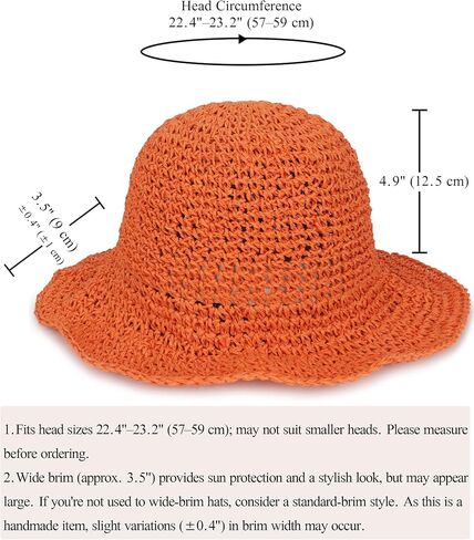 Womens Crochet Straw Sun Hat Foldable Floppy Wide Brim Beach Hat for Summer in Kuwait