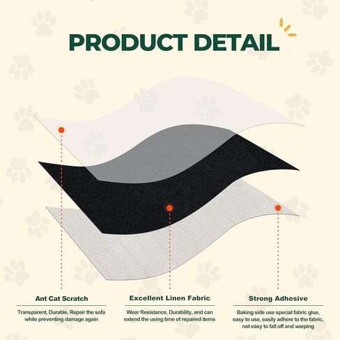 KING MOUNTAIN Anti Cat Scratch Furniture Protector,4 Pack Couch Fabric Repair Patches,9 * 11 inch Self-Adhesive Linen Repair Patches Protect The Sofa While Avoiding Damage Again(Black) in Kuwait