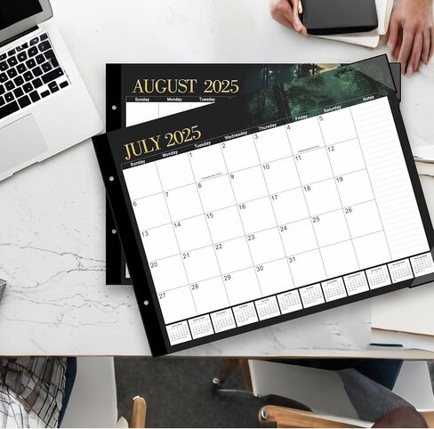 Desk Calendar 2025-2026, Large Desk Calendar 2025 22"x 17", 18 Month, July 2025 to December 2026, Suitable For Home, School Or Office, Monthly Planning Calendar(forest) in Saudi Arabia