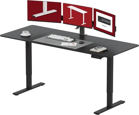 SANODESK مكتب قائم كهربائي، مكتب حامل قابل للتعديل بارتفاع 63 × 32 بوصة مع لوحة توصيل كبيرة لسطح المكتب، إعدادات ذاكرة مريحة مسبقًا، محطات عمل الكمبيوتر للمكتب المنزلي، إطار أبيض/سطح أبيض in Saudi Arabia