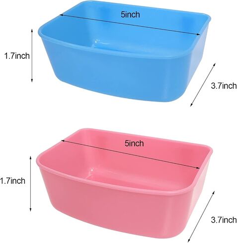 6 Pack Feeder (Blue, Pink), Hanging Feeder,Food and Water Container, Bath Water Bowl Universal for Birds Hamsters Mice Rats Rabbit Guinea Pig Small Pets (S) in Kuwait