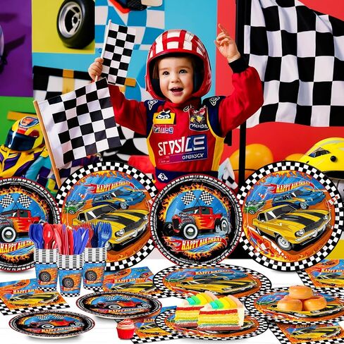 168pcs Monster Truck Party Decorations Plates Napkins Disposable Paper Cups in Kuwait