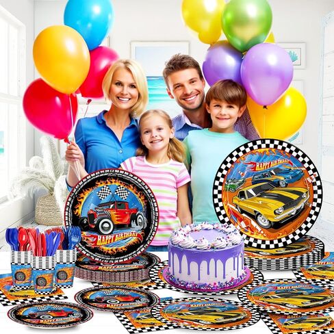 168pcs Monster Truck Party Decorations Plates Napkins Disposable Paper Cups in Kuwait