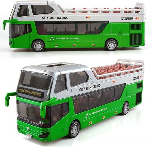 Toy City Bus with Lights & Sounds for Boys and Girls, Realstic Double Decker Bus Toy Great Gift for Kids Boys Girls Ages 3 and Up (Green) in Saudi Arabia