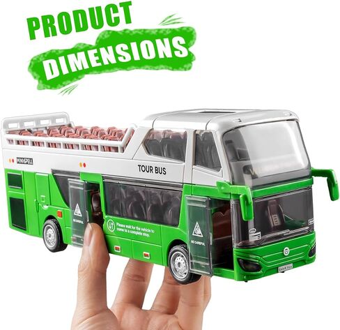 Toy City Bus with Lights & Sounds for Boys and Girls, Realstic Double Decker Bus Toy Great Gift for Kids Boys Girls Ages 3 and Up (Green) in Saudi Arabia