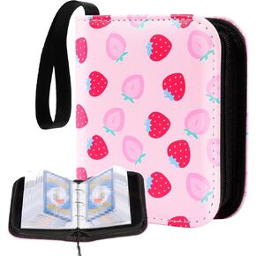 Small 1 Pocket Card Binder for Cards,Mini Trading Card Binder Holder Fits 80 Cards with 40 Removable Sleeves,Card Collection Binder Album Book Case for TCG,MTG,Sports Games (Sakura Cat)