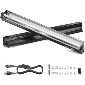 GlowUp 24W 10.0 T5 UVB Reptile Light Fixture Combo Kit 22inch Reptile Lamp Fixture Terrarium Hood 10.0 UVB Light for Reptiles Tropical Desert-Dwelling Bearded Dragon Lizards and Tortoises
