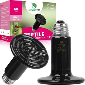 Reptile Heat Lamp 100W Combo Pack, Day and Night Basking Spot Bulb for Amphibian Includes Black Heat Lamp UVA Daylight Heating Light in Kuwait