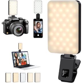 Selfie Light, Long Time Rechargeable Clip Video Light, Upgraded Cell Phone Light, Adjusted 5 Light Modes, Portable LED Light, Selfie Light for Phone, Camera, Laptop, iPad, TikTok, Video Vlog