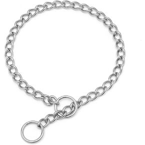 Stainless Steel Chain Choker Collar for Dogs, Metal Slip P-Link Training Heavy Duty Dog Choke Collar Puppy Collars for Small Medium Large Big XL Breed Dogs, Silver XL