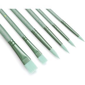 Paint Brushes Set for Acrylic Painting,Watercolor Brushes Painting Brush Nylon Hair Brushes for Acrylic Oil Watercolor Canvases Rock Body Face Nail Miniature Detailing Drawing Art Supplies(Green)