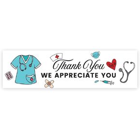 Andaz Press 13"x48" Happy CNA Week Nurses Week Decorations Banner Large Thank You Banner Decor Nurse Appreciation Week Banner We Appreciate You Banner Decorations For Staff Employee Nurses Week Banner