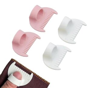 Edge Stitch Lock & Sewing Gauge - 4 PCS Sewing Tool Set for Straight Seams, DIY Quilting, Hemming & Crafts - White & Pink with 3 mm & 4 mm