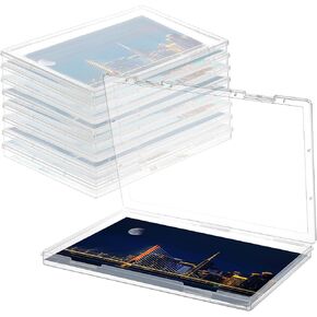 HFYZZ 8 Pack Photo Storage Box for 8" x 10" Photo, Clear Plastic Scrapbook Paper Storage Containers with Snap-Tight Latch for Pictures, Scrapbooks, Crafts, Documents, Papers, Office Supplies