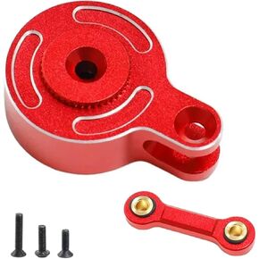 Aluminum 25T Servo Saver with Fixed Link Upgrades Part for 1/10 Big Rock 3S BLX,Granite/Senton 3S BLX & Mega 550,Kraton/Outcast 4S BLX,1/8 Typhon 3S BLX& Mega 550 (Red)