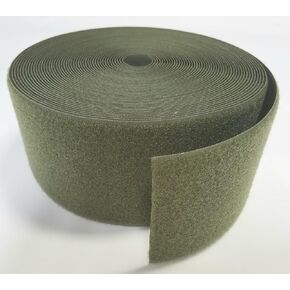 4" OD (Olive) Green SEW-ON Hook and Loop Fastener - Loop Side ONLY - 1 Yard