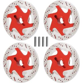RC Brake Disc, 4pcs Aluminum Alloy CNC Simulated Brake Disc Accessories Universal, Fit for 1:10 RC Car (Red) in Saudi Arabia