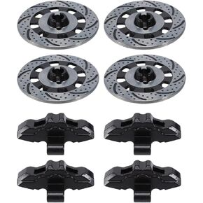 RC Spare Part Compatible with Traxxas 1/7 RC Car 4 Pieces for Unlimited for Desert for Racer Adapter Aluminum Wheel Hex Hub Brake Disc and Caliper Disc