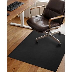 Color&Geometry Anti Scratch Ultra Thin Chair Mat for Hard Floor Protection 2mm 47"x59"- Waterproof, Non-Slip, Noise Reduce, Easy Clean PVC Home Office Floor Rug for Under Desk, Black (Rolled Packed)