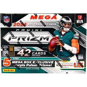 2024 Panini Prizm Football Hobby Mega Trading Card Box (5 Mega Box Exclusive Purple Pulsar Prizms!)