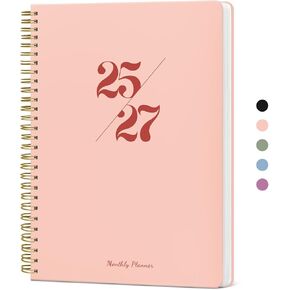 Monthly Planner 2025-2027, 2 Year Monthly Planner Calendar 2025-2027, July 2025 - June 2027, 7" x 10", 25-27 Monthly Calendar Planner, 24 Months, Perfect for School Office Home Planning - Pink