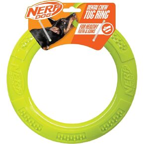 Nerf Dog Rubber & Foam Ring Dog Toy, Flying Disc, Lightweight, Durable and Water Resistant, 9 Inch Diameter, for Medium/Large Breeds, Single Unit, Blue/Green