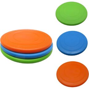 Dog Flying Disc - Pack of 3 Pet Frisbees + Durable Outdoor Dog Toys for Training and Exercise - Interactive Fetch Discs - Blue, Green, and Orange Colors