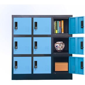 MECOLOR Metal Storage Lockers Employee lockers Small lockers and Business lockers for Home, Office, Garage,Gym,School... (W6D-BU)