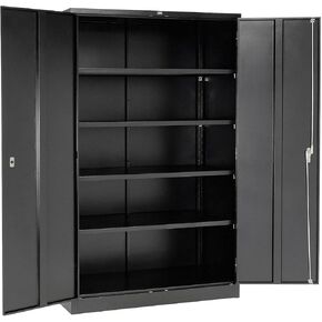 Global Industrial Unassembled Heavy Duty Storage Steel Cabinet, 48x24x78, Black