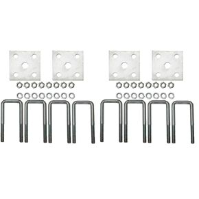 Extreme Max 3006.7055 Single Axle Galvanized U-Bolt Kit for Mounting Boat Trailer Leaf Springs for 2" x 2" Axle - 4-13/16" Long