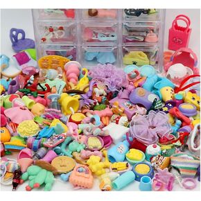 Random 25 PCS Cute Toys Accessories Pack Lot Snowflake Mugs Water Bottles Hat Glasses Clothes Bow Skirt Collar Food and Drink Fit lps Cat and Dog Figure Toys
