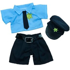 Plush Toy Police Officer Costume - Fits 6"-10" Stuffed Animals, Teddy Bear Outfit Gift for Kids