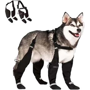 Dog Suspender Boots，Dog Booties for Winter with Waterproof and Anti-Slip Features，Outdoor Walking Canada Pooch Dog Boots(XX-Large)