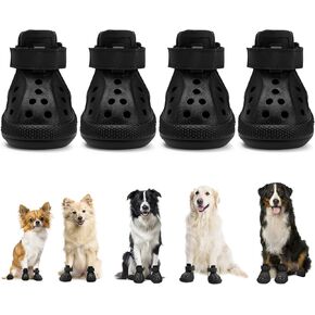 Dog Shoes for Hot Pavement - Breathable Dog Sandals with Non Slip Soles & Reflective Straps, Easy ON & Off, Easy-Clean Summer Outdoor Pet Boots for Small Medium Large Dogs, Beige, 7