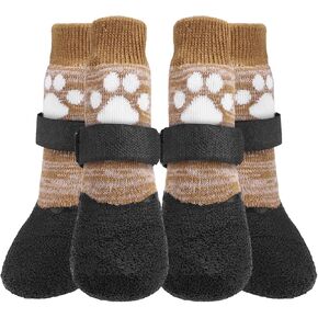 KOOLTAIL Anti Slip Dog Socks for Hot/Cold Pavement to Prevent Licking Paws,Booties for Hardwood Floors,Traction Rain Dog Boots&Paw Protectors Shoes with Grip for Small Medium Large Senior Dogs