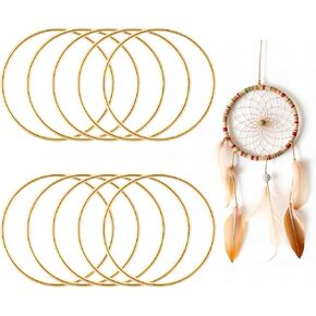 10 Pcs Dream Catcher Rings 3 Inch Gold Hoops Floral Macrame Hoop Ring Metal Hoops for Crafts for DIY Craft Dream Catcher Macrame Supplies Women Handicraft Lovers Birthday Festival Gifts