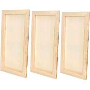 Angoily 3pcs DIY Wooden Clay Craft Frames Blank Painting Boards for Creative Projects Lightweight Educational Supplies for Home School and Kindergarten Activities