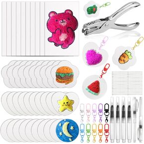40PCS 3D Magic Drawing Magic Magic Painture Sponge with 40pcs keychains 6pcs Water Brush for Kids Art Foam Paper Paint