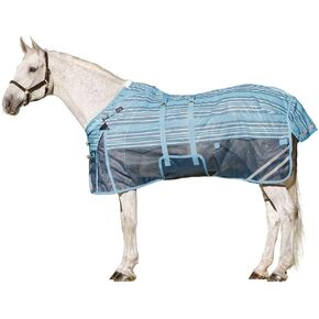 Schneiders Adjusta-Fit Dura-Mesh II Striped Horse Fly Sheets | Heavy-Duty Protection | Reflective & SilverTek Technology | 70% UV Guard