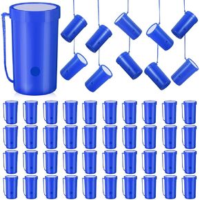 Jenaai 50 PCS Mini Air Horn 3 بوصة صانعي ضوضاء للأحداث الرياضية المرح للملعب الصاخب صانع الضوضاء ضربة هورن هورن مع الحبل للاحتفالات حفلة عيد ميلاد Goodie Bag (Blue)