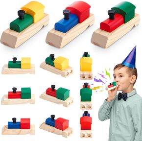 Lenwen 12 Pcs Wooden Train Whistle for Kids Wood Train Toys Whistle Noisemakers Fun Noise Maker for Birthday Party Supplies
