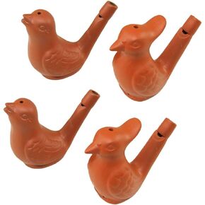 4Pcs Water Bird Whistle- Musical Bird Call Whistle Warbling Whistles for Kids Adults Ceramic Noisemaker Toys for Birthday Easter Christmas Party Favors