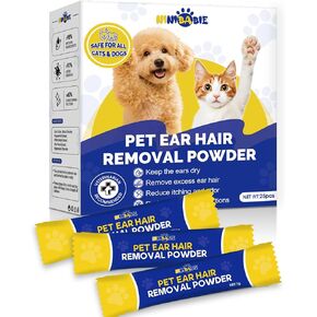 Ear Powder for Dogs Plucking,Dog Ear Infection Treatment with Curved Hemostats,Dog Ear Hair Removal Powder with Zinc Oxide for Moisture Absorption,Helps Ear Dry and Clean