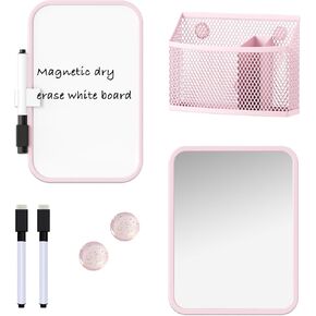 Locker Accessories for Girls with Magnetic whiteboard, Locker Mirror and Pen Holder, Pink Locker Decoration for School Locker, Back to School Essentials, Purple