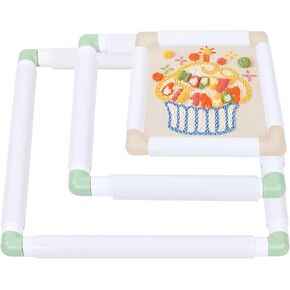 Square Embroidery Cross Stitch Frame Hoops, 8'' + 11'' + 17'' Cross Stitch Scroll Frames, Rectangular Embroidery Snap Frames DIY Sewing Tool for Quilting, Needlepoint, Silk-Painting (White)