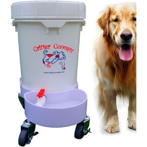 Pet Gravity Water Dispenser: 5 Gallon. for Dogs, Cats, Goats, Small Animals. Quiet, No BPA and Made in USA. Ideal Dog Bowl Large Breed. Best Automatic Waterer.