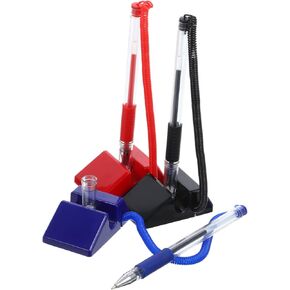 Homsfou 3pcs سرقة أقلام مع موقف الحبر هلام آمنة للوصول إلى فندق Lobbies Panks Publics Publics Writing Smooth Grip