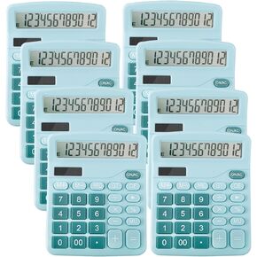 12-Digit Calculator, Desktop Calculators with Big Buttons and Large Display,Office Calculators Desktop,Solar Battery Dual Power,Desk Calculator for Office Home(Blue,8 Pack)