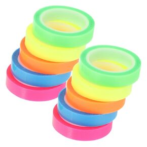jojofuny 10Rolls Colored Transparent Highlighter Tapes Sticky Tabs for Reading and Study Each for Teachers and Students